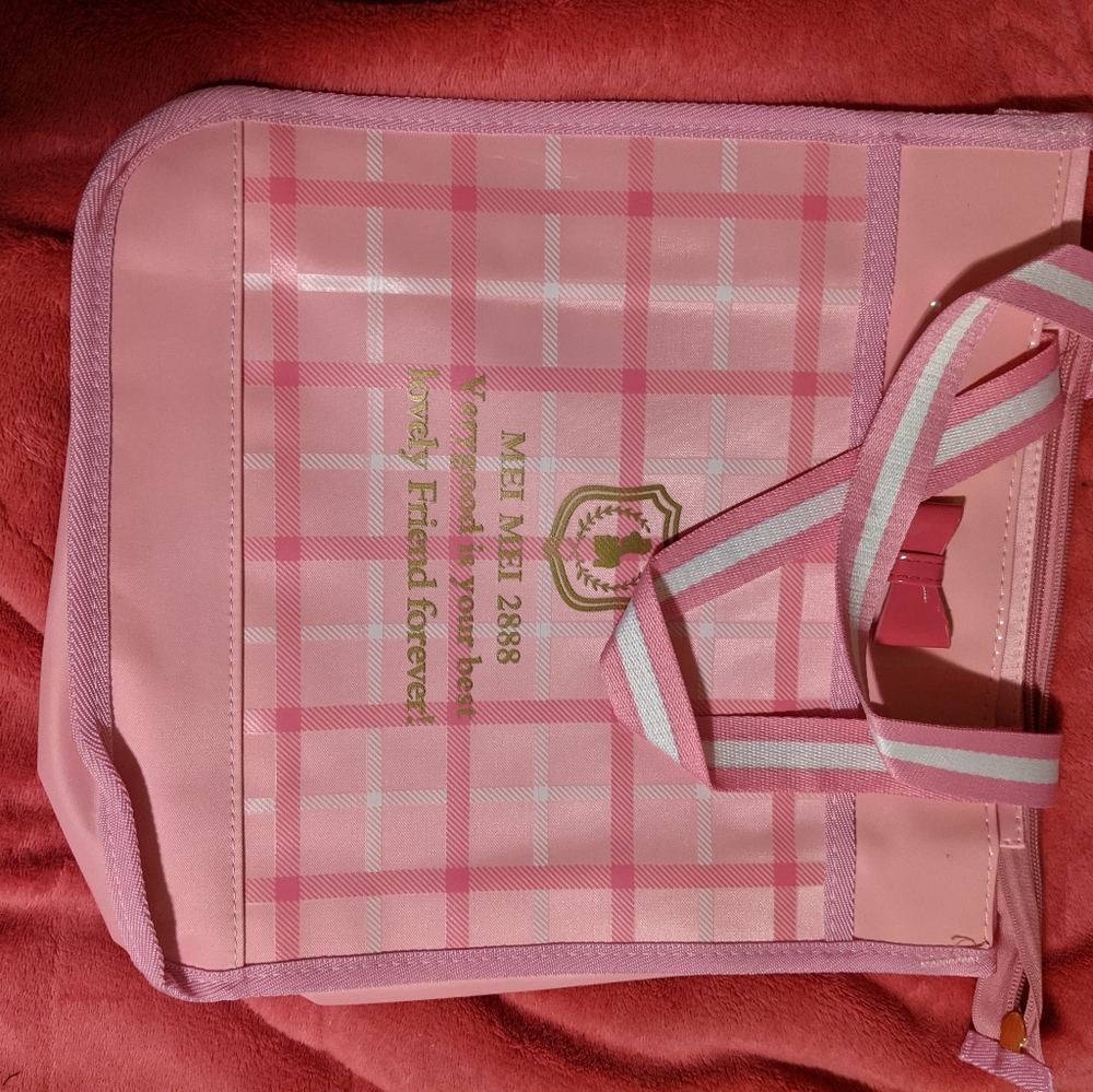 Pink Tote Bag Plaid